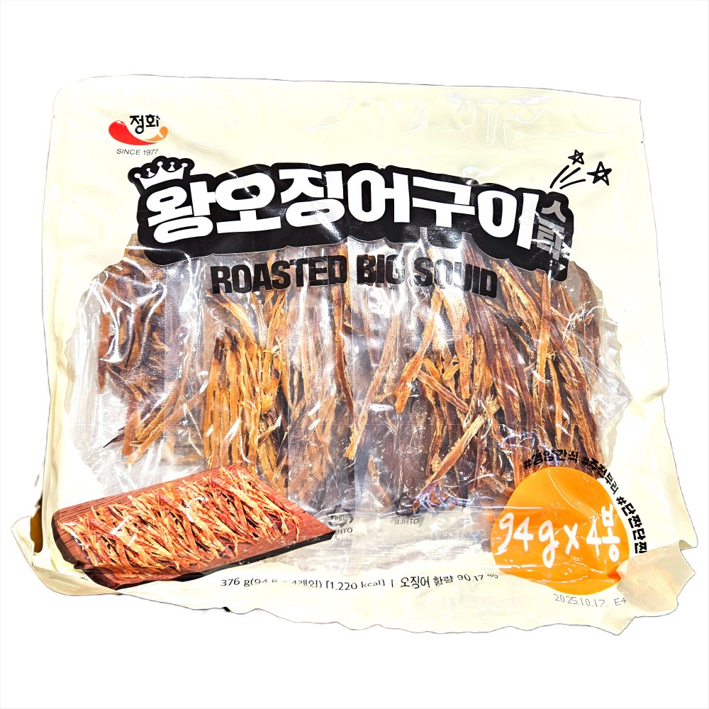 정화식품 정화 정화 왕오징어 구이 스틱 94G 4개