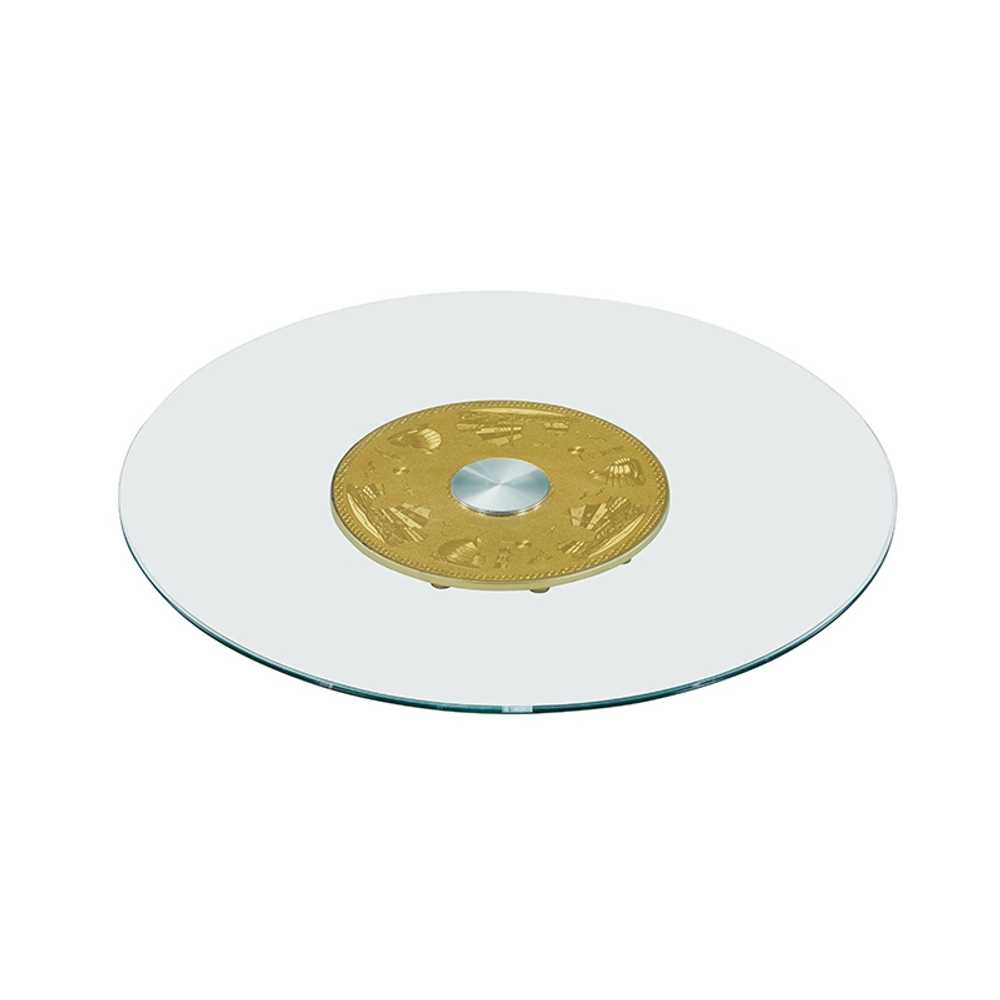 유리 회전 테이블 상판 원형 턴테이블 돌림판 중식 DIY 고급 탁자 받침대 용과 봉황 두꺼운