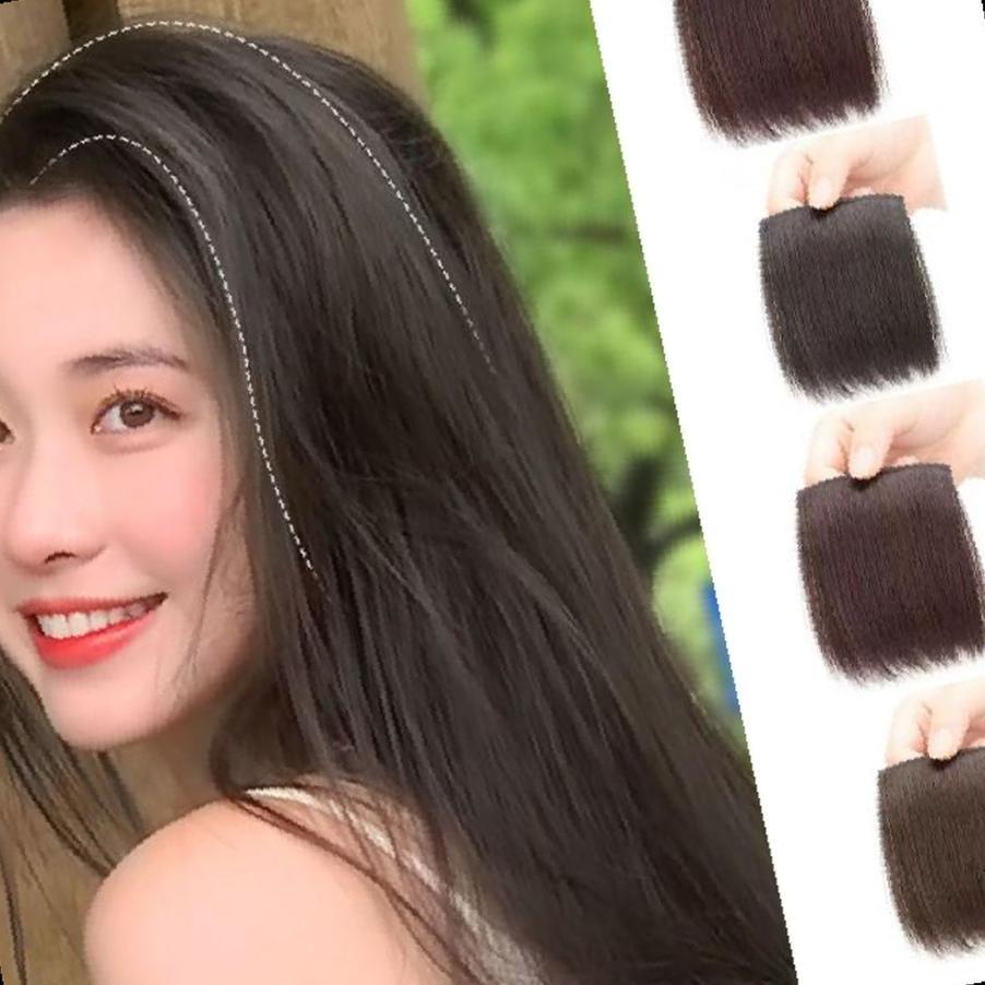 볼륨 부분가발 정수리 똑딱이 자연스러운 헤어피스 가벼운 앞머리 납작핀 조절 1개 다크