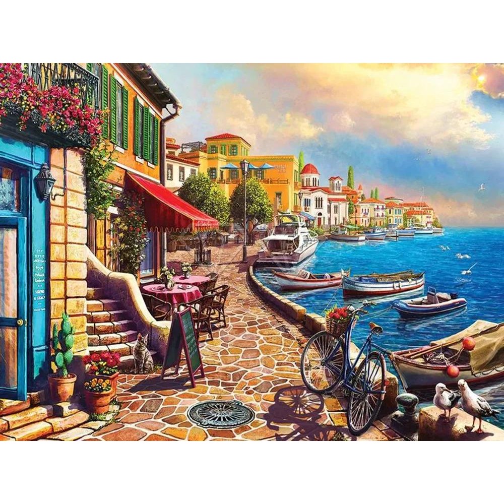 컬러 벨벳 캔버스 송진 페인팅 키트 조경 농장 등대 모자이크 자 3 9 1개 H 120C Resin 40x50