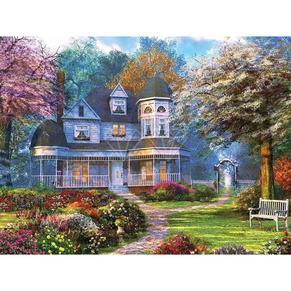 컬러 벨벳 캔버스 송진 페인팅 키트 조경 농장 등대 모자이크 자 4 8 1개 A Resin square 30x40