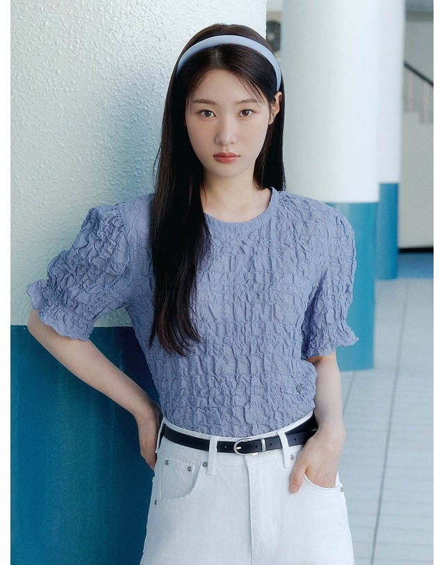 온앤온 온앤온 Shirring Volume Sleeve Blouse NEW4XB623 EW4XB6230