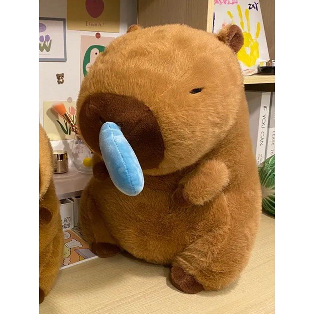 대형 카피바라 인형 귀여운 동물 바디필로우 애착인형 1m 콧물 카피바라 3개