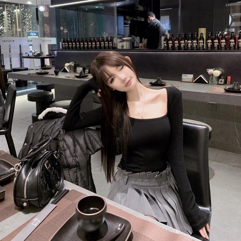 지9차이나 원 숄더 브이 슬림 티셔츠 M