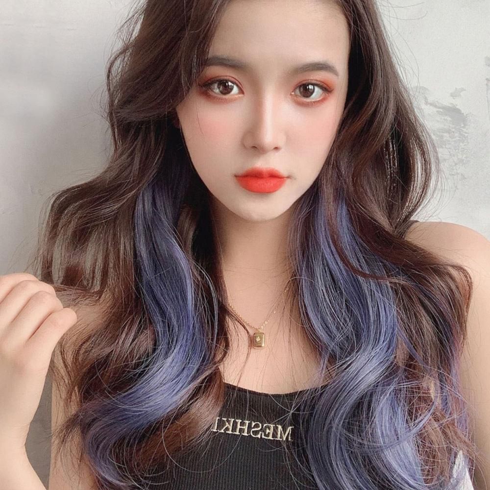 예쁜가발 롱 컬러 그라데이션 헤어피스 브릿지 붙임머리 여성가발 긴머리가발 아이돌가발 1개