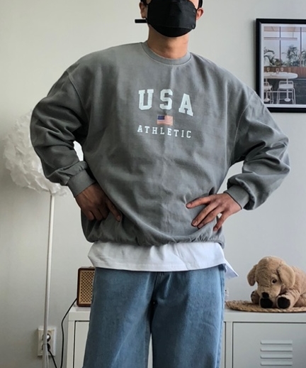 피그먼트 랩 USA 오버핏 박스 맨투맨