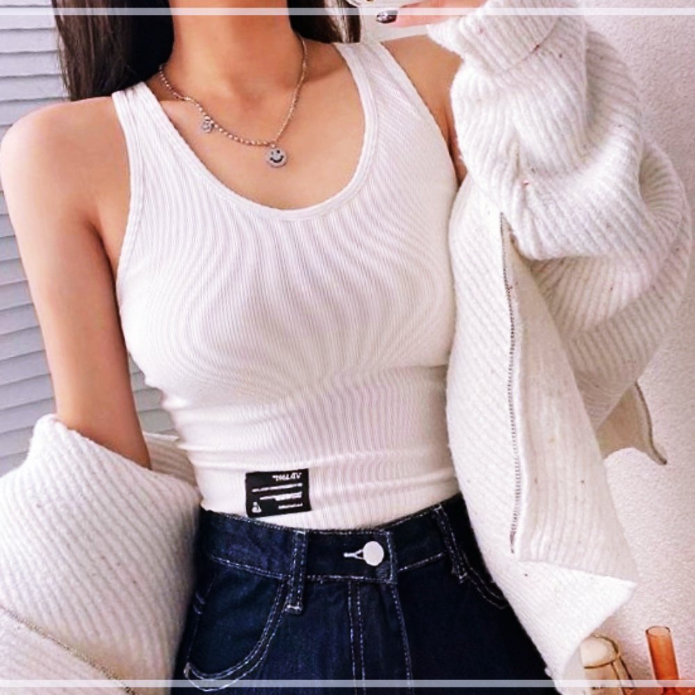 티셔츠 패드 캡나시 탈부착가능 헨리제이에스크롭 민소매티 LWBFF928
