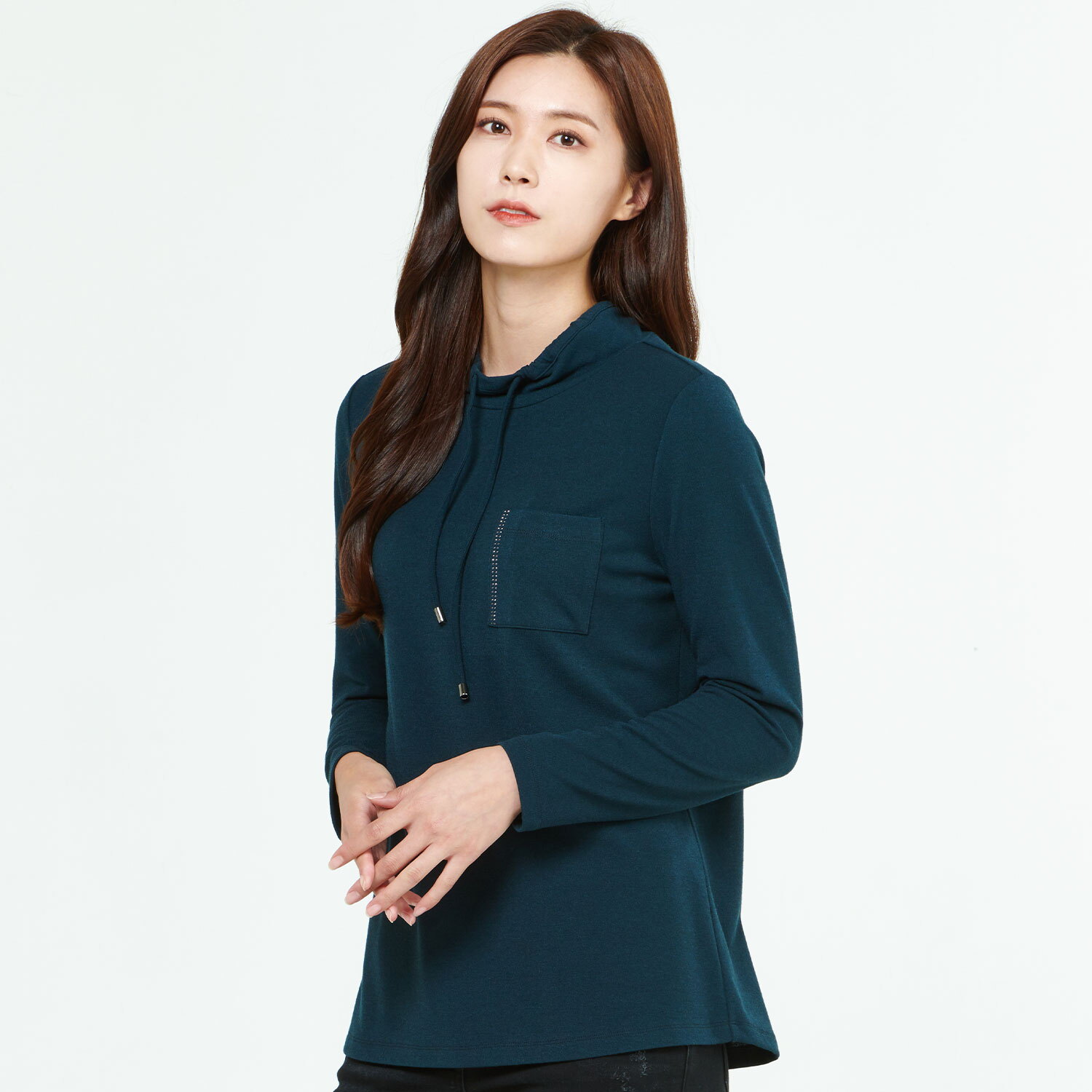 지센 포켓 배색 반폴라 티셔츠 TB LCTSLA24