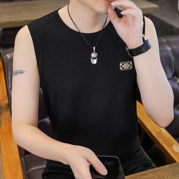 여름 민소매 냉장고 티셔츠 통기성 얇은 남성 조끼 러닝 캐주얼 피트니스 아웃핏