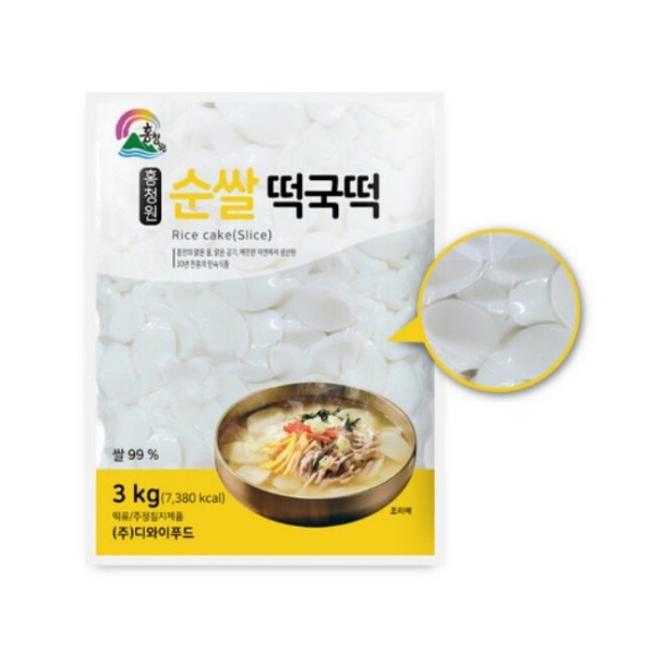 디와이푸드 홍청원 순쌀 떡국떡 3kgX5개 1박스