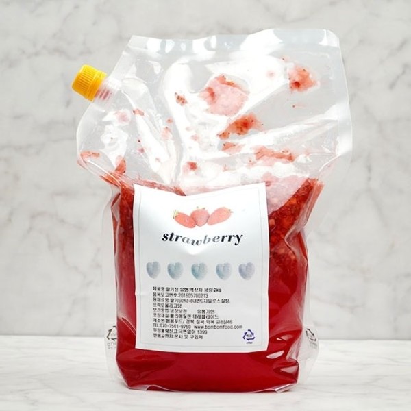 봄봄푸드 수제청 딸기청 2kg 큐브