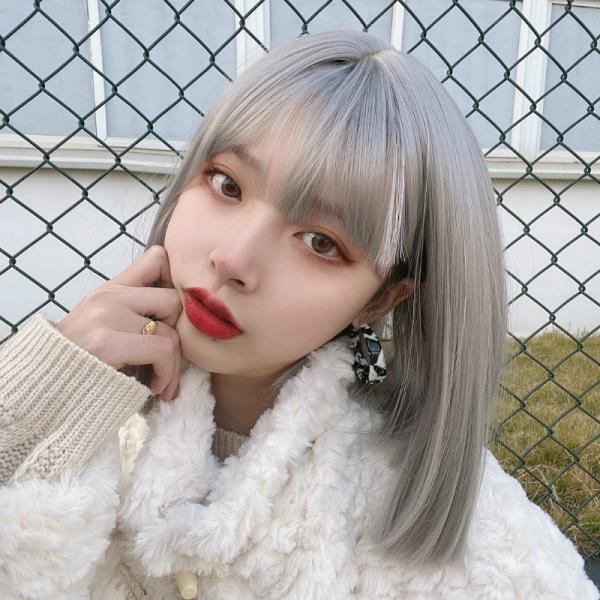 그룹 스타일 숏 스트레이트 헤어 가발 코믹 프린지 보보 원 컷 섬유