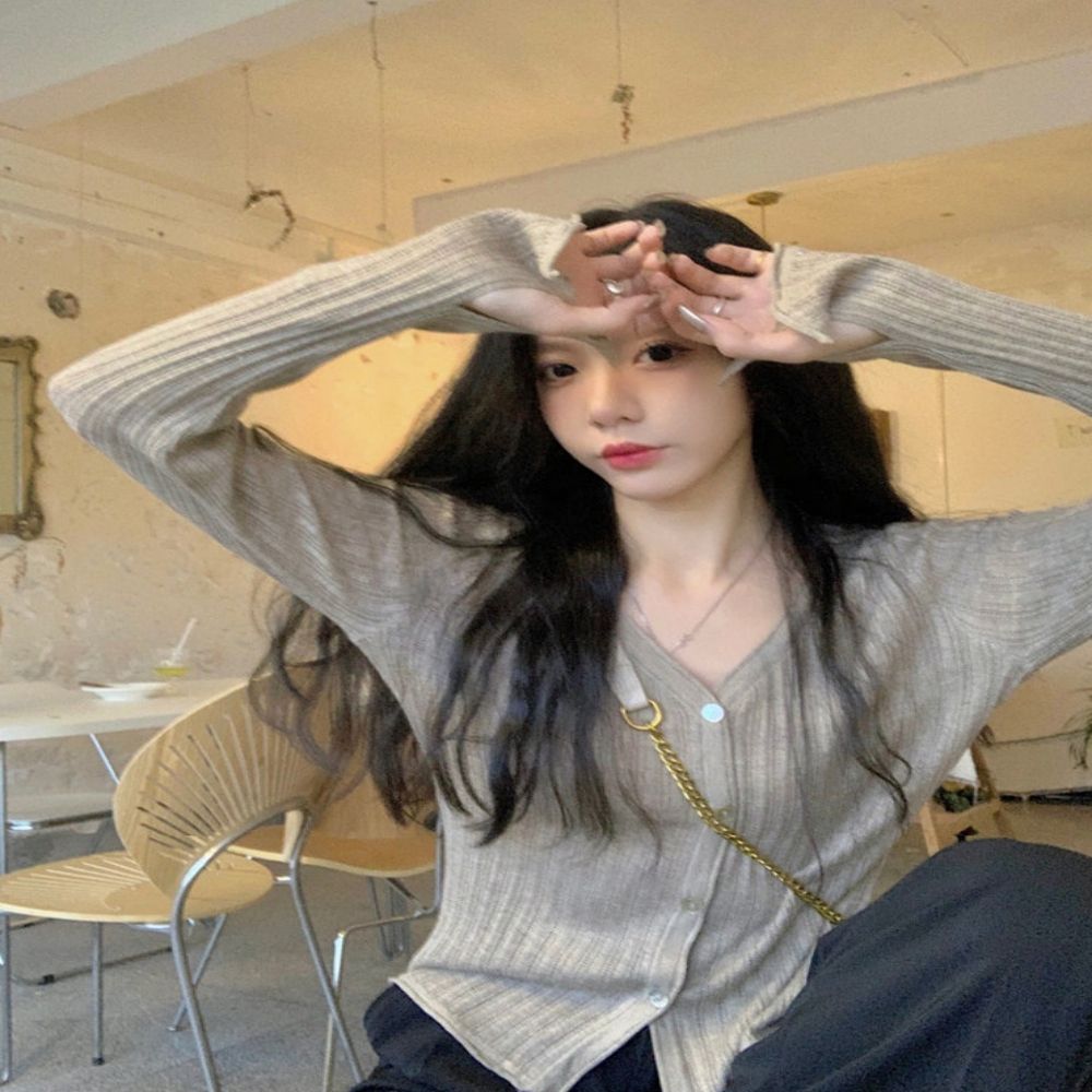 시스루 가디건 브이넥 여름 심플 여자 데일리