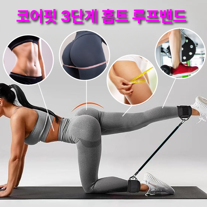 코어핏 3단계강도조절 홈트 루프밴드 힙업 스트레칭 1세트 내츄럴