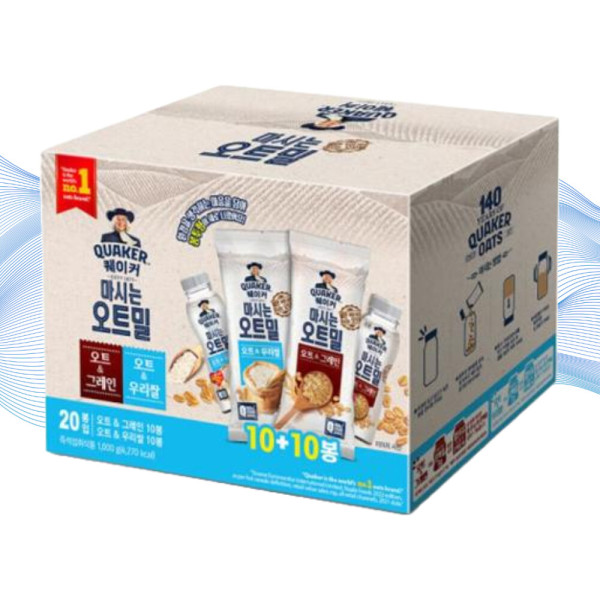 롯데웰푸드 롯데퀘이커 퀘이커 마시는 오트밀 그레인우리쌀 20팩x2박스