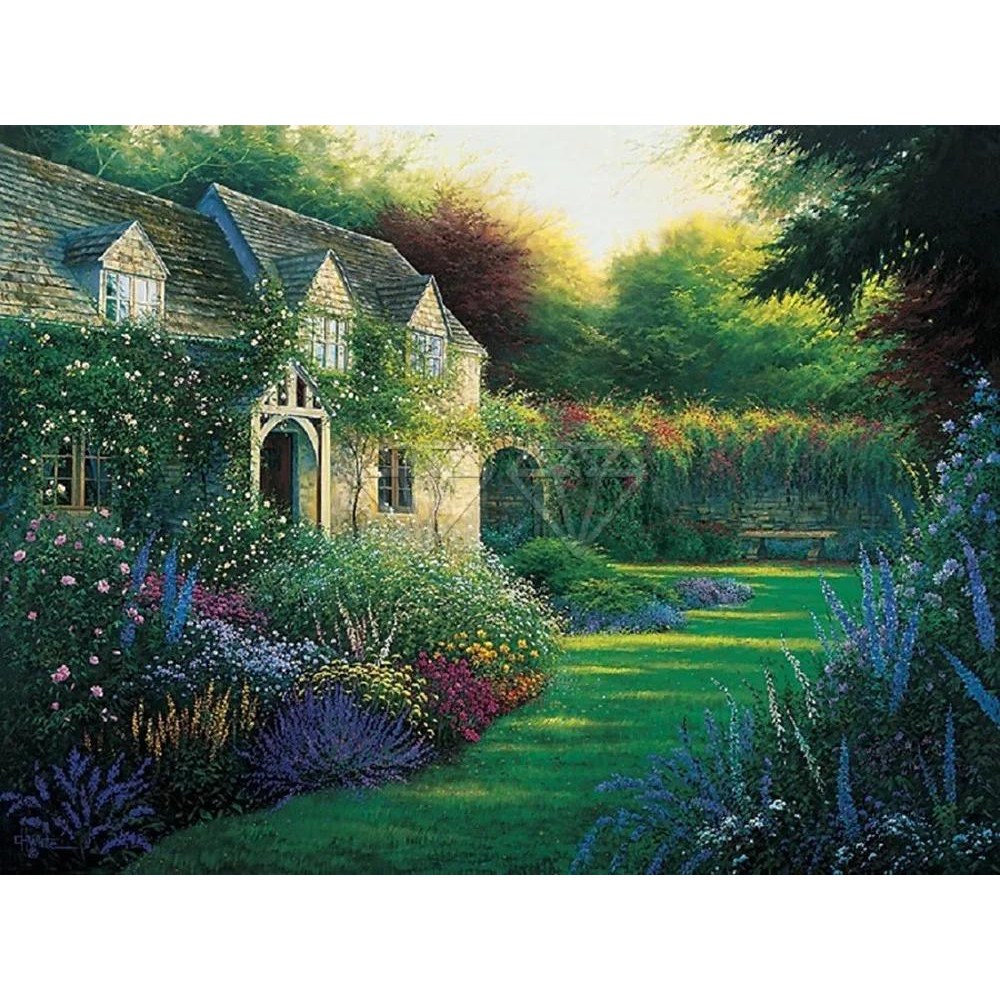 컬러 벨벳 캔버스 송진 페인팅 키트 조경 농장 등대 모자이크 자 5 4 1개 B 120C Resin 70x90