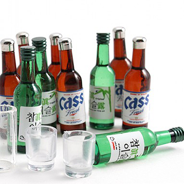 리틀핑거 미니어쳐 장식모형 납골당 소주 맥주 모형 한라산 1개