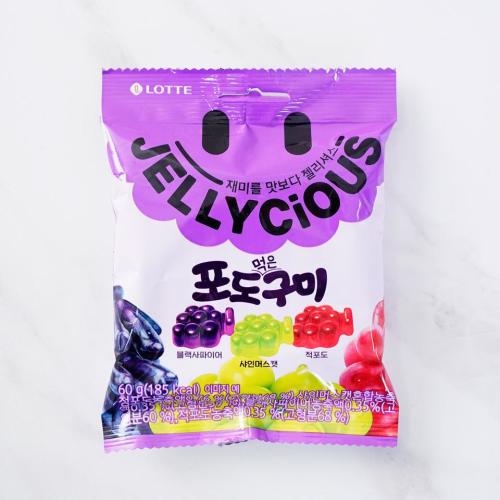 롯데웰푸드 롯데웰푸드 롯데제과 메가마트 롯데웰푸드 젤리셔스 포도 먹은 구미 60g