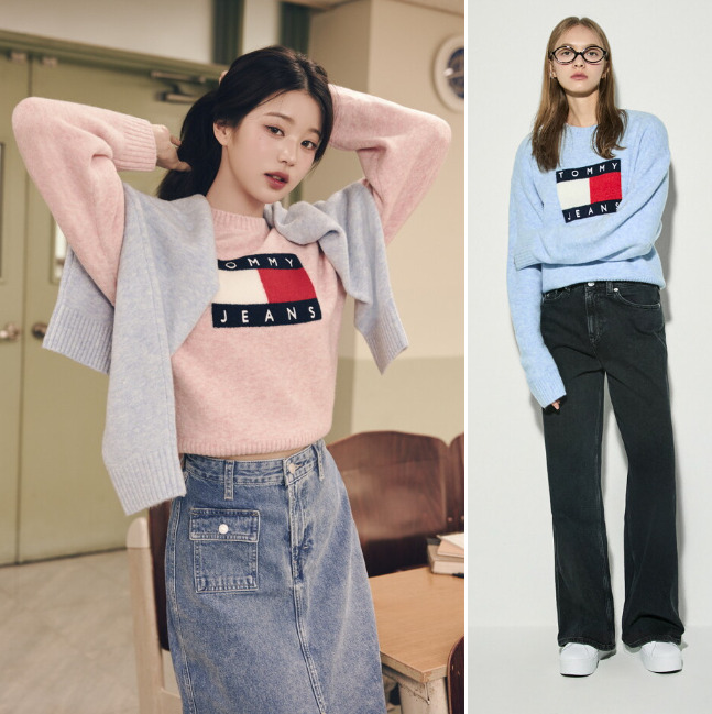 타미진스 타미진 우먼 플래그 멜란지 스웨터 T32E7KTO40TWT1