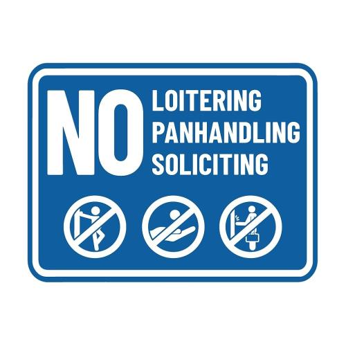 Signs ByLITA 클래식 프레임 No Loitering No Panhandling No Soliciting 사인 - 라지