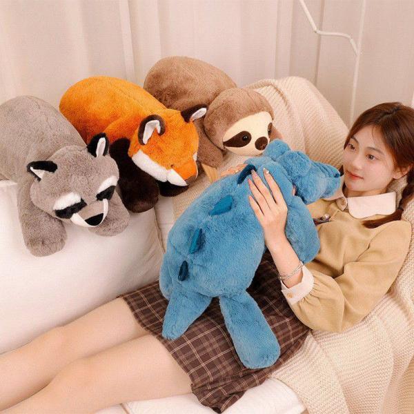 울룰라 연체동물 털베개 모방 나무늘보 너구리 피겨 여우악어 인형 쿠션