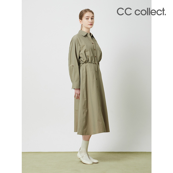 씨씨콜렉트 셔츠 플리츠 투인원 원피스 KA 66 Khaki KA1 C241MSE003 953827