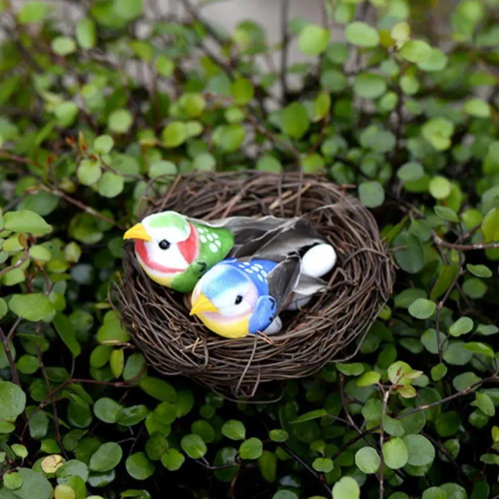 핫 귀여운 미니어처 요정 정원 작은 새 알 둥지 풍경 장식 1 Bird Egg