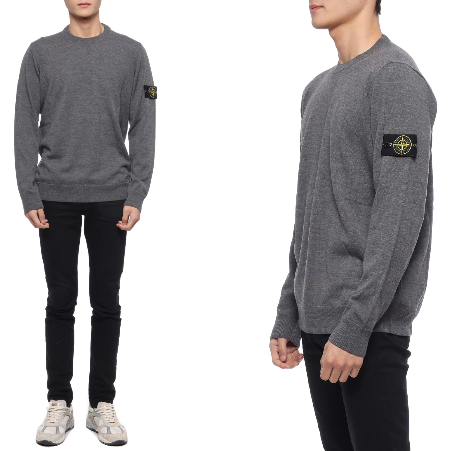 스톤아일랜드 스톤아일랜드 23FW 남성 와펜 패치 크루넥 울 니트 23F 7915510C4 V0M67