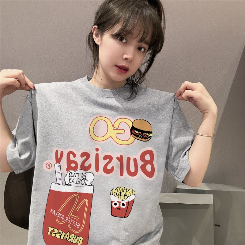 봄여름 순정 여성 정견 티셔츠