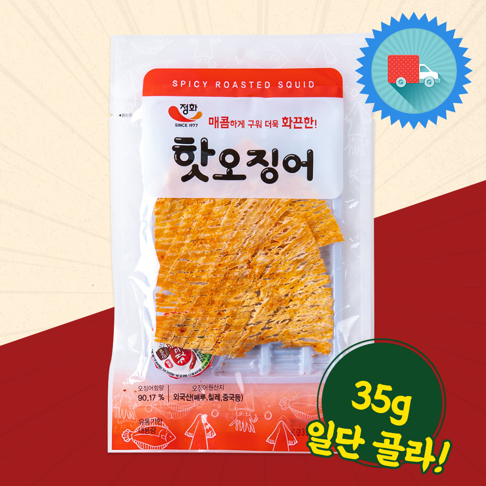 정화식품 정화 정화 정화 핫 오징어 35g X 6 매콤한 오징어구이 간식 안주