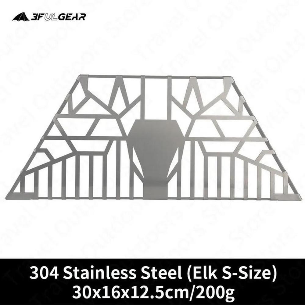 기어 야외 바베큐 화로 캠핑 요리 장작 난로 이동식 연소 플랫폼 그릴 그물 크기 1개 1 Elk S-Size