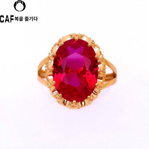 CAF 주얼리 리얼 금순 러시안 585 컬러 로즈 럭셔리 루비 반지