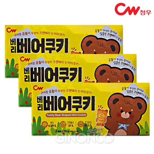 청우식품 청우 베리 베어쿠키 70g 3개 70g