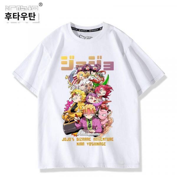 조조의 기묘한 모험 동화문 콜라보레이션 반팔티셔츠 스틱 세이타로 남녀 여름 2차원 의상
