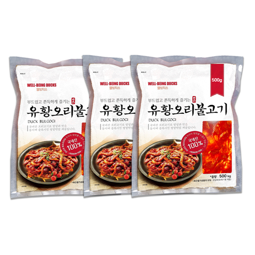엄마마음 국내산 1등급 오리고기 무항생제 양념 유황 생오리 오리불고기 오리주물럭 500g 800g 3개
