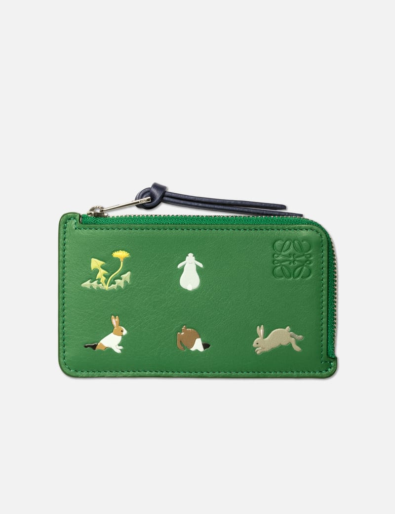 LOEWE 버니 동전 카드홀더 그린 932295