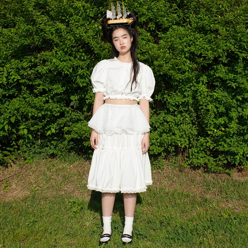 프레클 frill midi skirt in