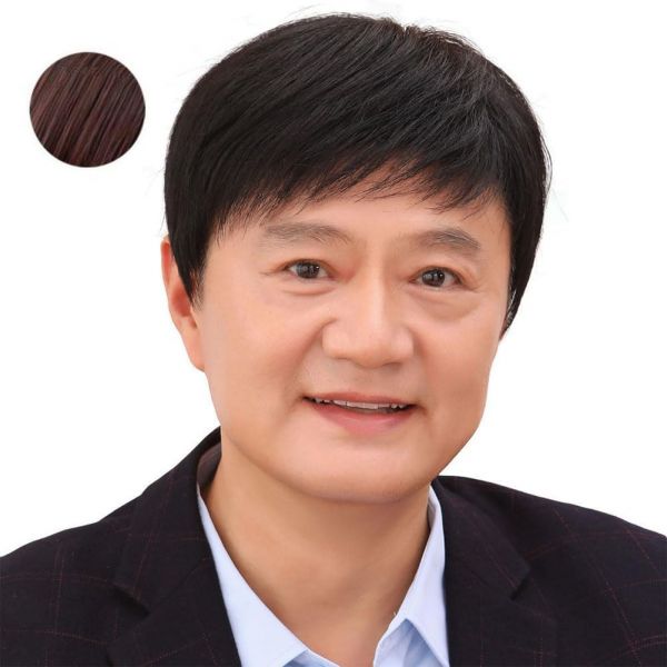 3510999 가발 인모 연출 자연스러운 스타일 남성 wig 남성용 쇼트 풀위그 짧은 머리 중장년 자연 제모 숨김
