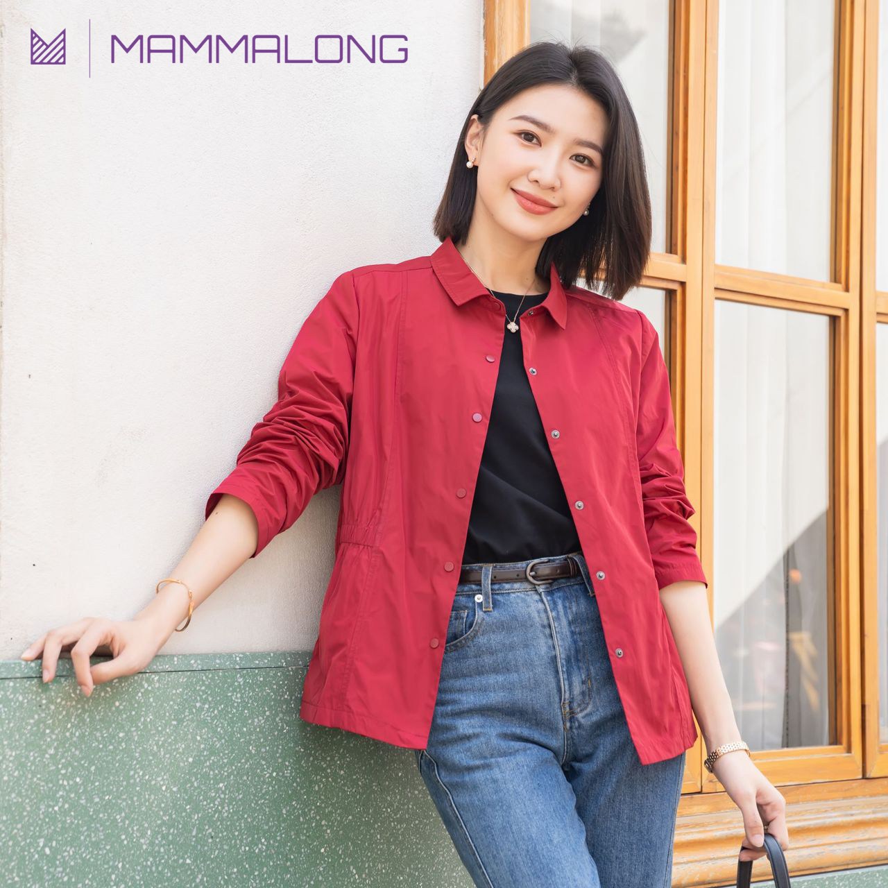 맘마롱 엄마옷 고급 가을 겨울 카라넥 숏 자켓 M