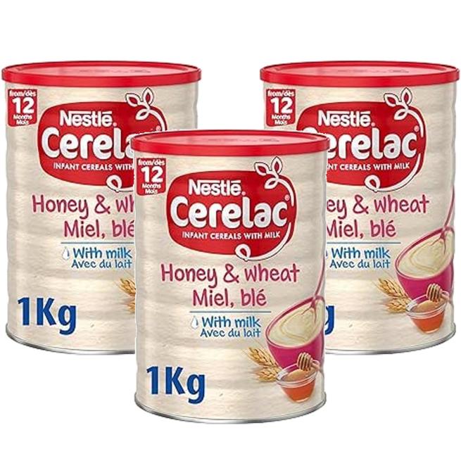 네슬레 네슬레 Nestle Cerelac Honey Wheat with Milk Infant Cereal 네슬레 세레락 꿀 밀 우유 유아 시리얼 이상용 3개 1kg