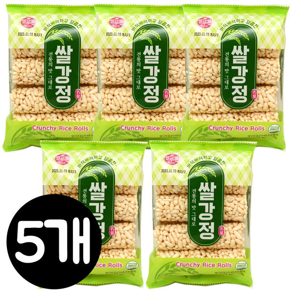 전통의 맛 쌀강정 80g x5봉 과자 간식 뻥튀기 전병