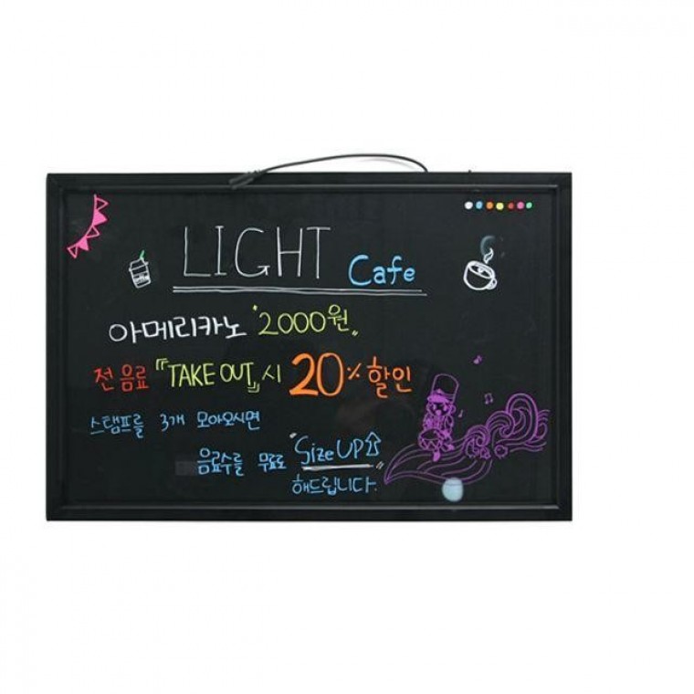 COMS COMS 메뉴보드 형광칠판 블랙보드메뉴판 LED 흑칠판 네온 광고칠판 1개