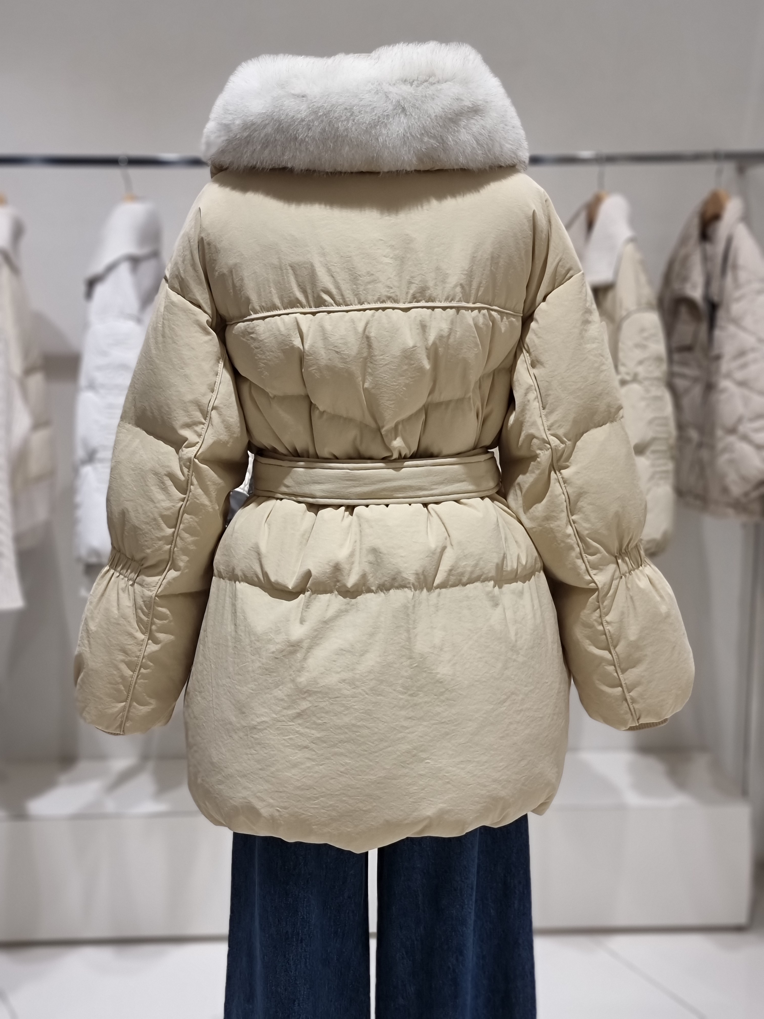 보브 보브 디태처블 퍼 벨티드다운코트 7124417107