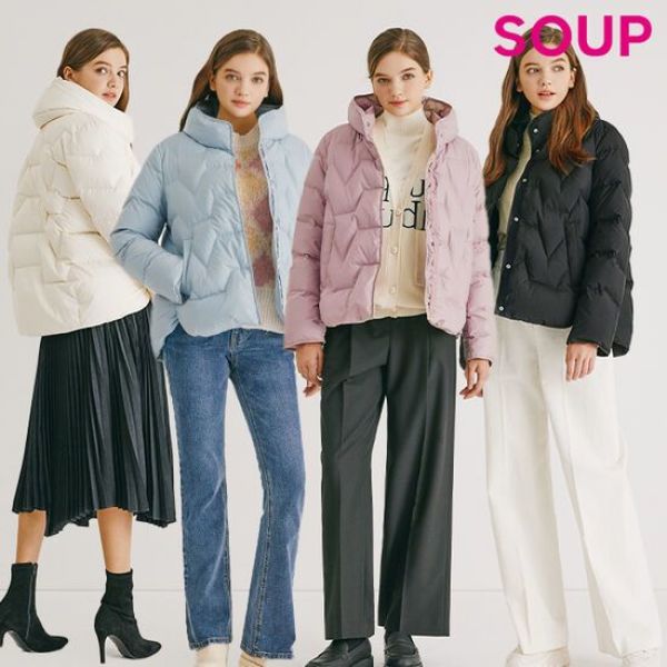 SOUP 숲 의류 런칭가109000원SOUP 숲 퀼팅 중경량 패딩 구스다운 1종