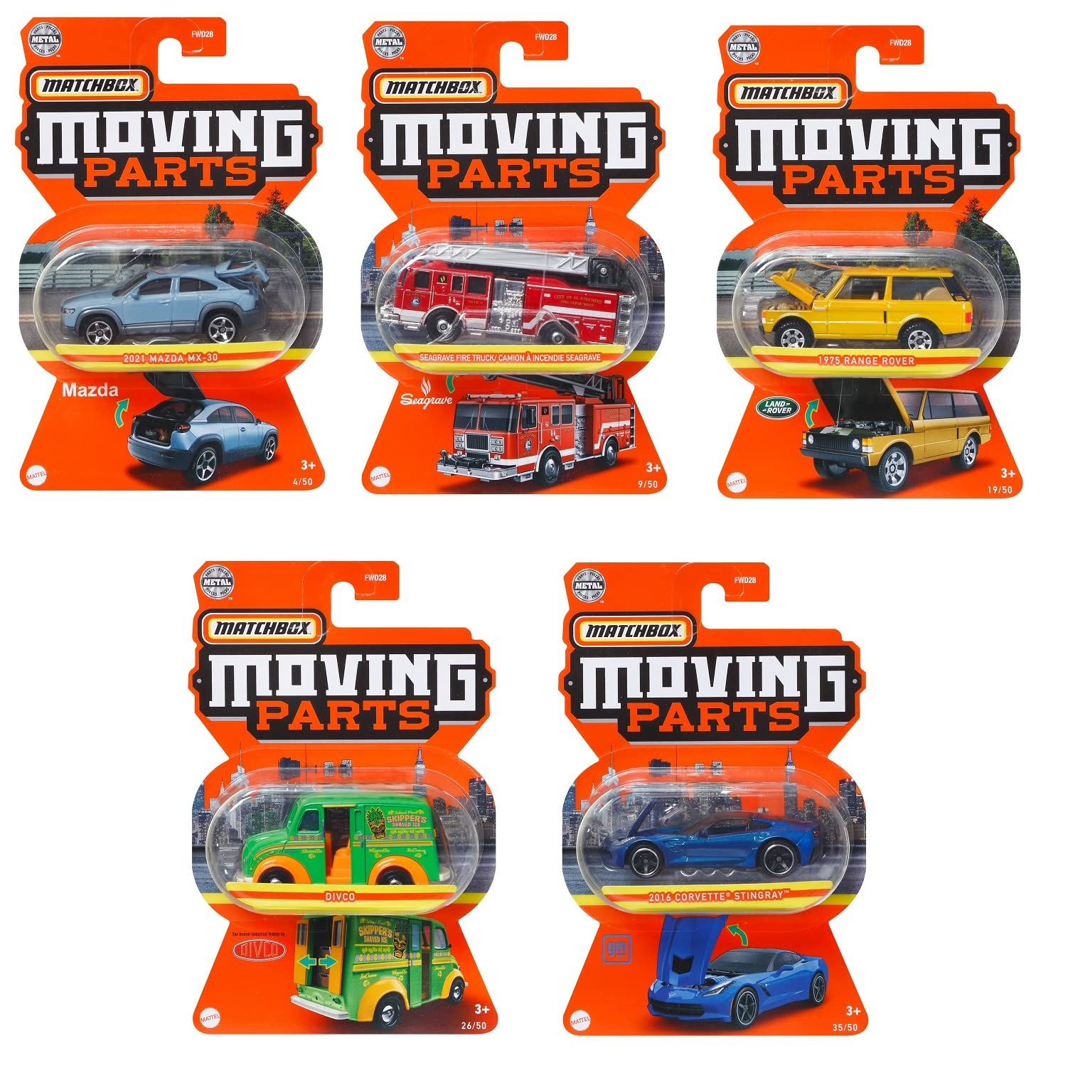 매치 박스 Matchbox 무빙 파츠 어소트 미니카 8대들이 BOX 3세 1개 987C-FWD28