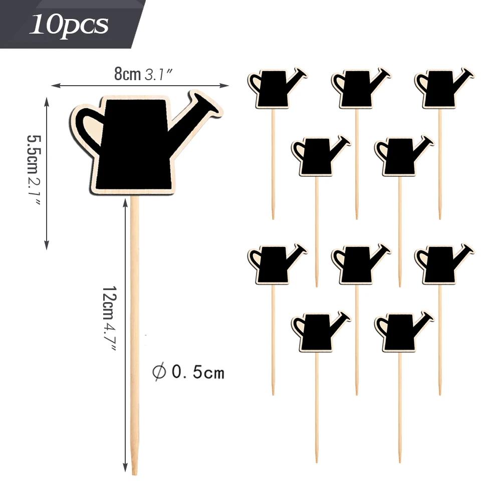 나무 미니 칠판 사인 말뚝 정원 식물 라벨 보드 장식 태그 씨앗 화분 마커 환경 1개 1 Mx10pcs