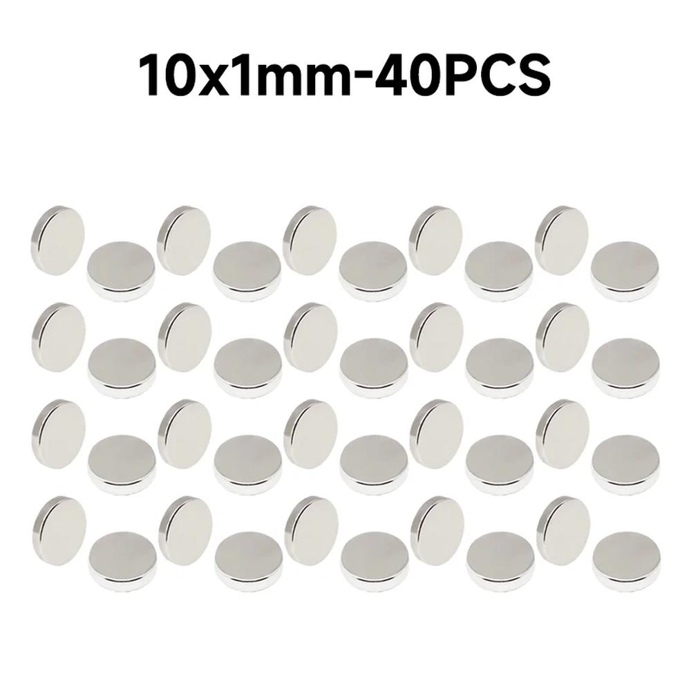 자석 다리미 흡수성 영구 냉장고 스티커 원형 시트 공예 사무실 1개 9 10x1mm- 40PCS