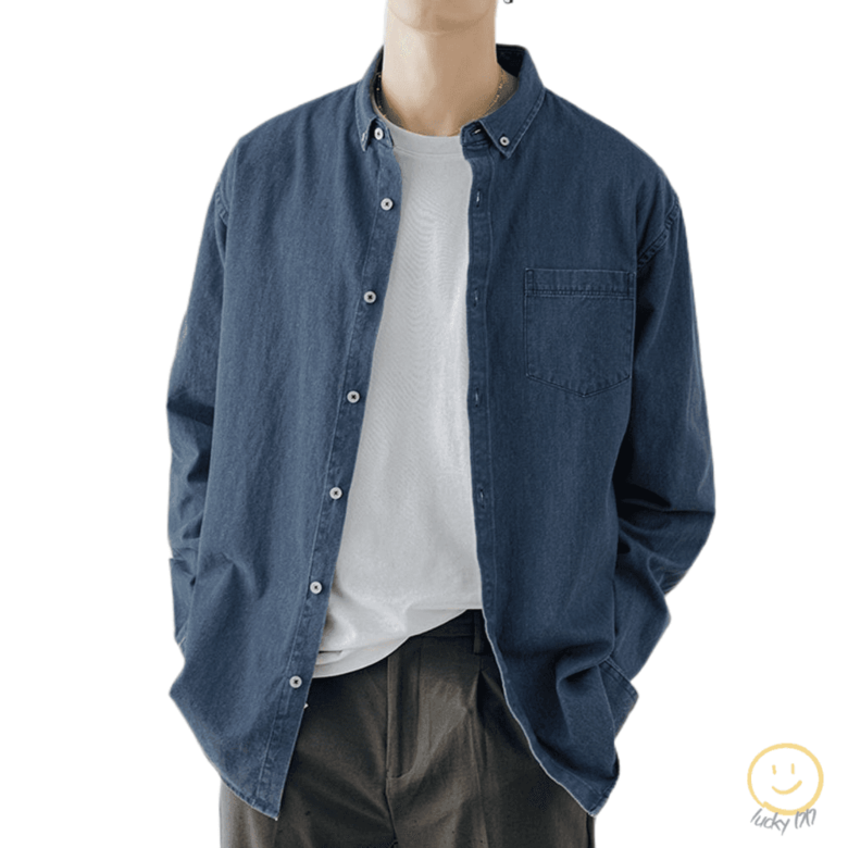 남자청남방 나들이 캐주얼 데님 봄가을 데일리 빈티지 청셔츠