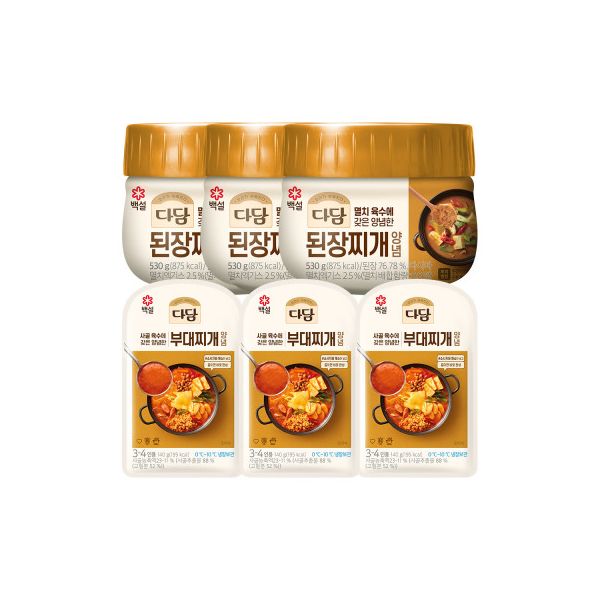 백설 다담 된장찌개양념 530g x3 부대찌개양념 140g