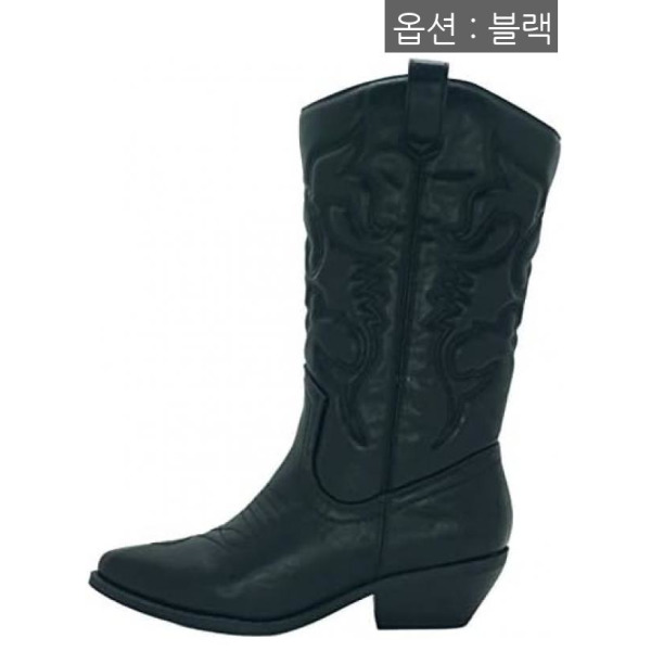 디에프디인터내셔날 소다 Soda RENO Women Western Cowboy Stitched Pointe Toe Low Heel Ankle Mid Shaft Fashion B